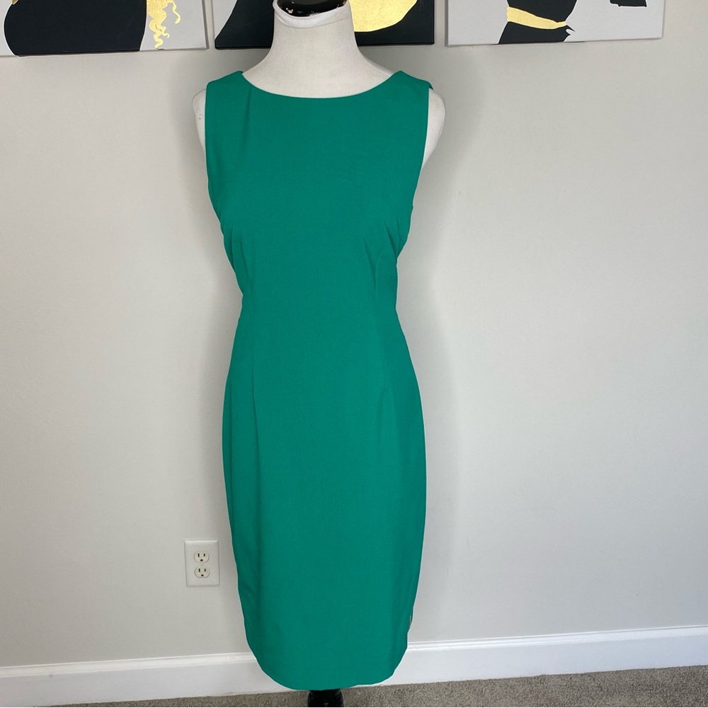 Calvin Klein Green Dress Sheath Size 8